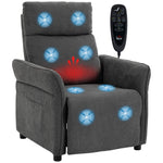 Recliner Armchair, Manual Recliner Chair, Massage & Heat | Dark Grey