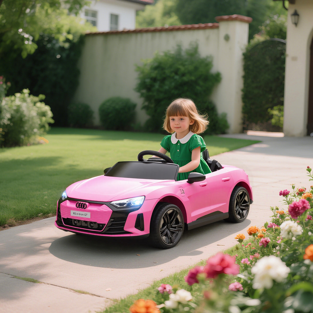 Audi Rs E-tron Gt Licensed 12v Kids Electric Ride On W/ Remote | Pink