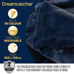 Blanket Throw Soft Faux Fur 160 X 130cm Fleece Overblanket Fluffy Blanket  For Sofa & Beds | L | Blue