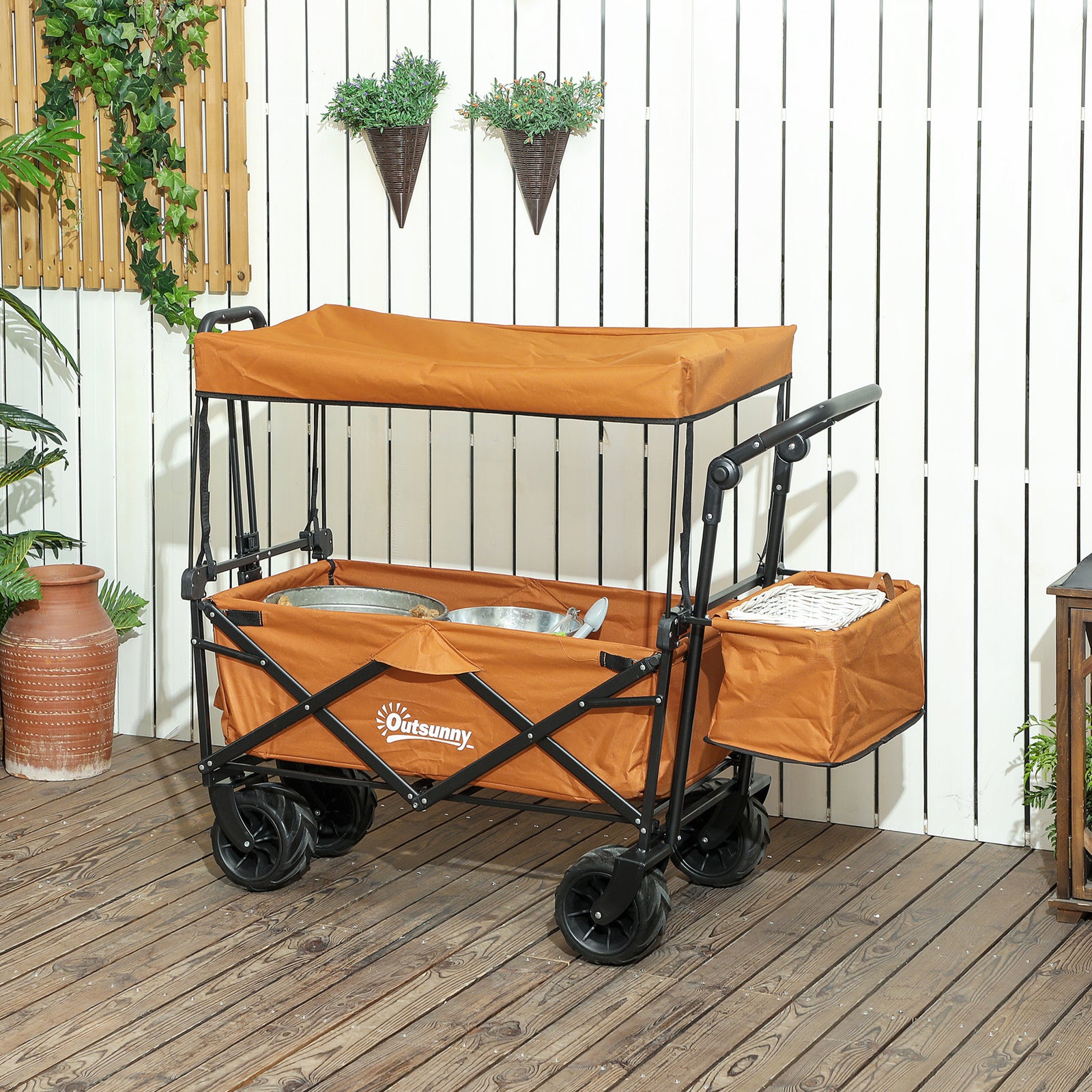 120l Festival Trolley, Removable Canopy, Orange