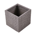 Patterned Cement Flower Pot With Drainage Modern Textured Concrete Planter | Small | Charcoal Grey