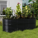 Raised Garden Boxes Oval-shaped Galvanized Steel Raised Garden Bed | Medium | Anthracite