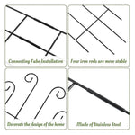 4-pack Metal Garden Fence Panels, Outdoor Border Fencing With Scroll Design, Rust-resistant Wire Lawn Edging