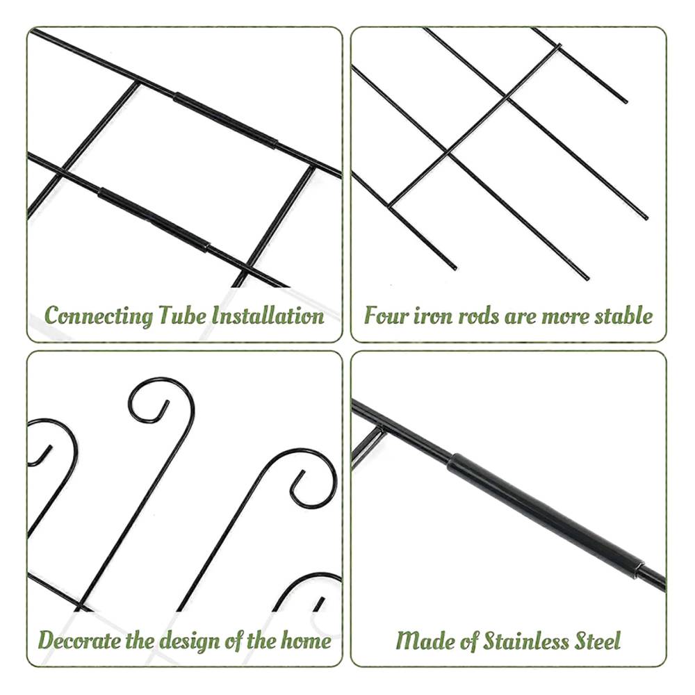 4-pack Metal Garden Fence Panels, Outdoor Border Fencing With Scroll Design, Rust-resistant Wire Lawn Edging