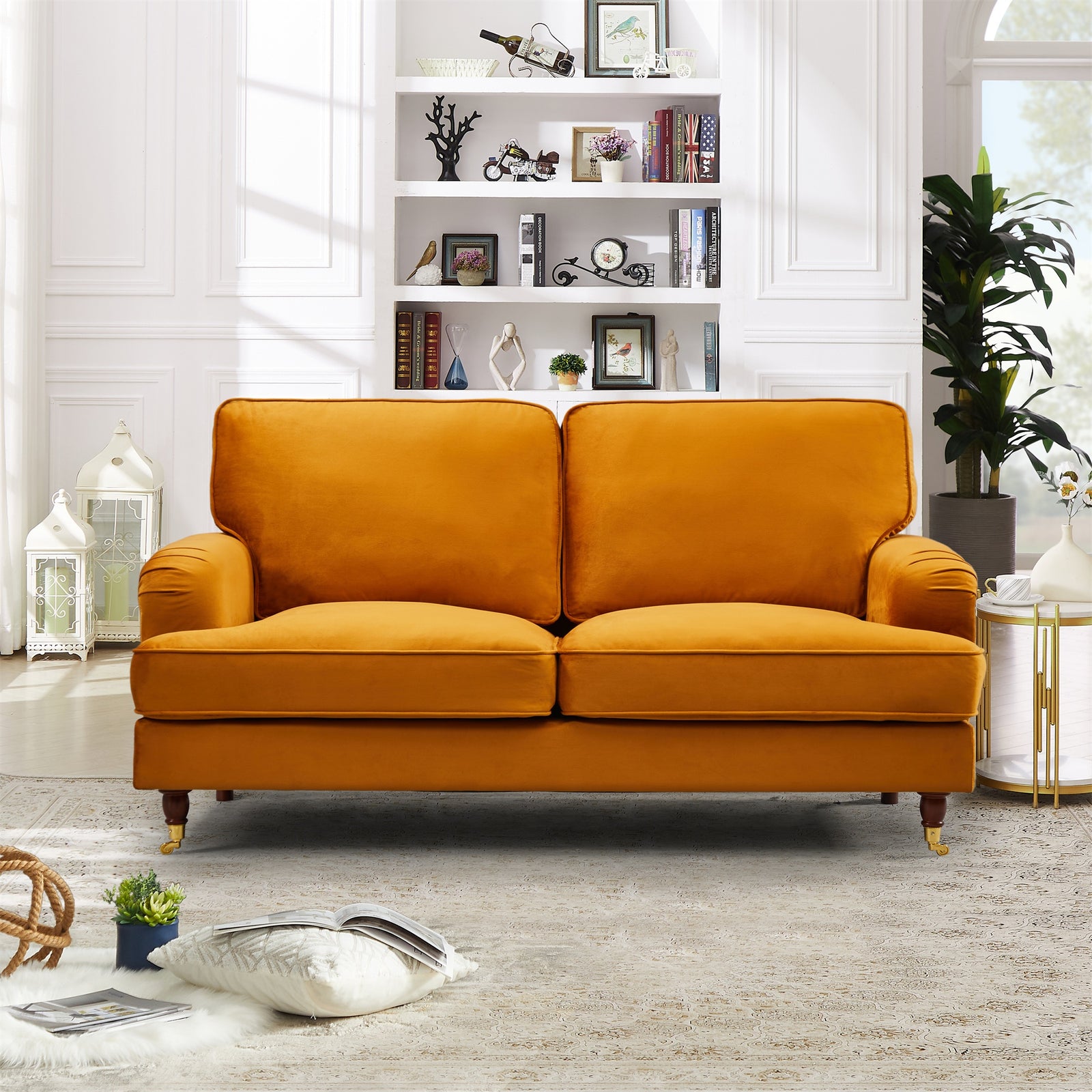Woodbury 158cm Wide 2 Seat Velvet Fabric Sofa | 2 | Orange