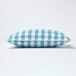 Block Check Cotton Gingham Cushion Cover | 30cm x 50cm | Blue