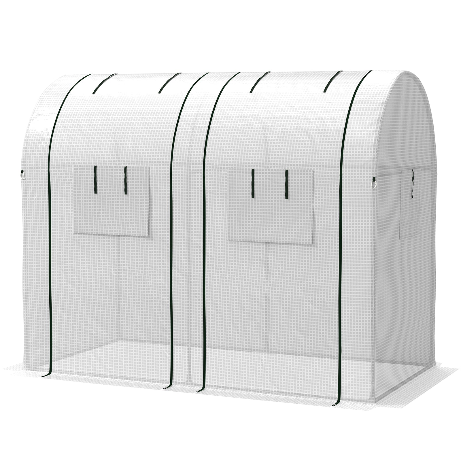 Tomato Greenhouse, Roll-up Door, Mesh Windows | White