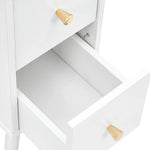 Modern Mdf Bedside Table With 2 Drawers | White