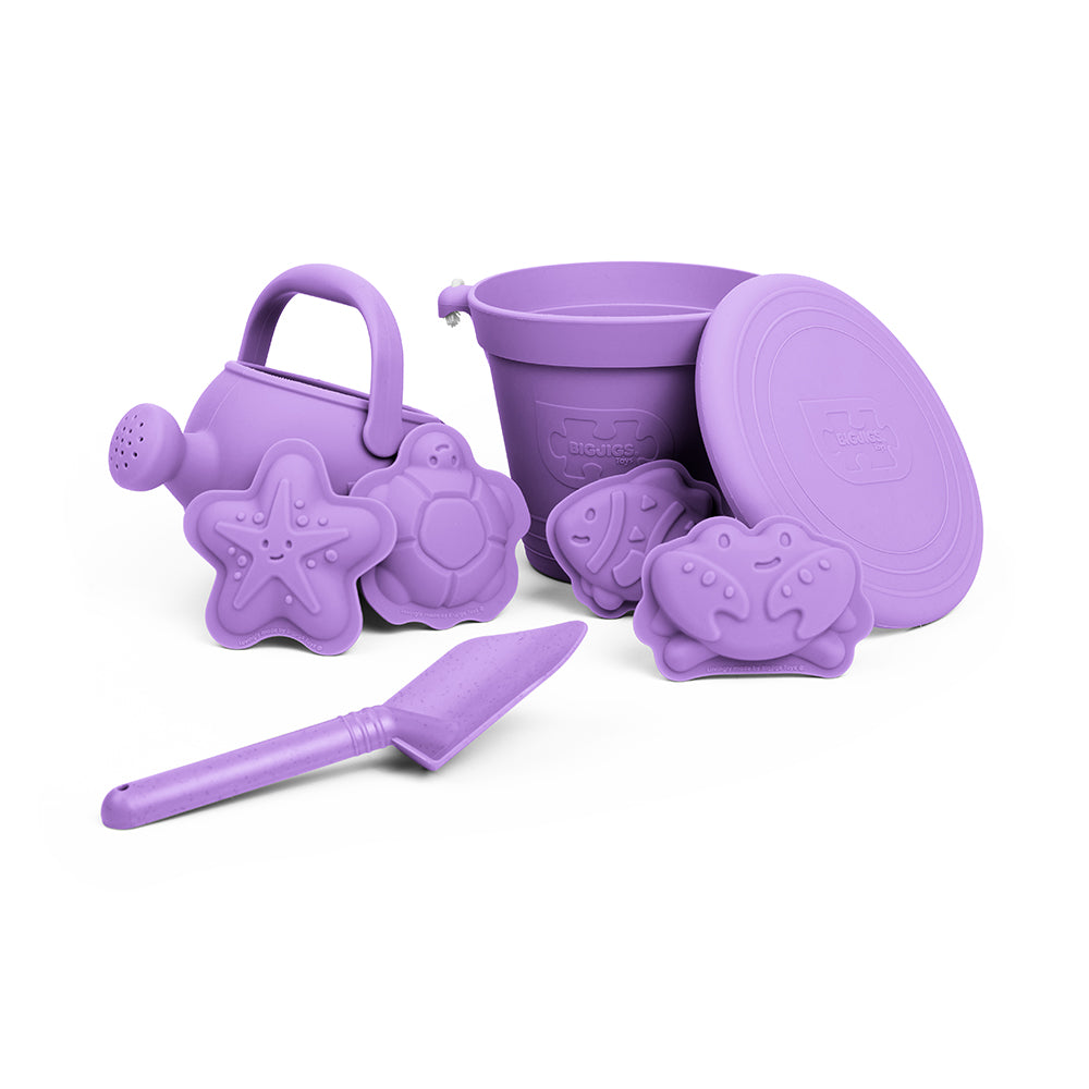 5 Piece Silicone Beach Toy Bundle | Purple