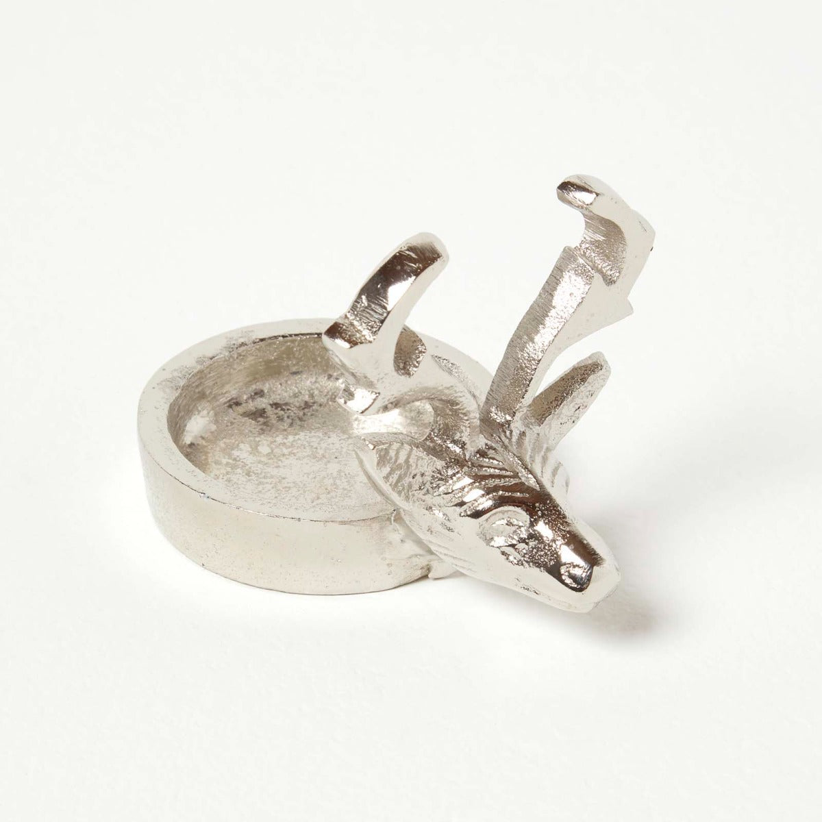 Set Of 4 Stag Christmas Metal Tea Light Holders, Metal
