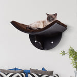 Wood Cat Shelf Perch Bed Curved Climber Wall-mounted Cat Furniture | Brown