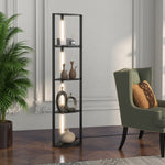 Corner Floor Lamp With Dimmable Warm White Led Light | One Size | Black