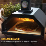 Outdoor Wood Fired Pizza Oven With Pizza Stone, Pizza Paddle & Rain Cover