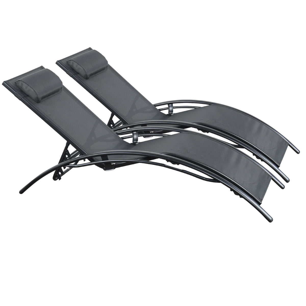 Pair Of Bali Sun Loungers | Set of 2 | Black