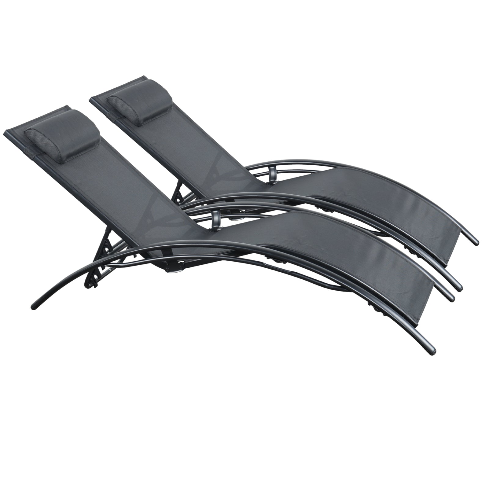 Pair Of Bali Sun Loungers | Set-of-2 | Black