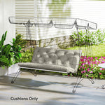 Garden Bench Cushion, Seat Pad With Ties | Grey