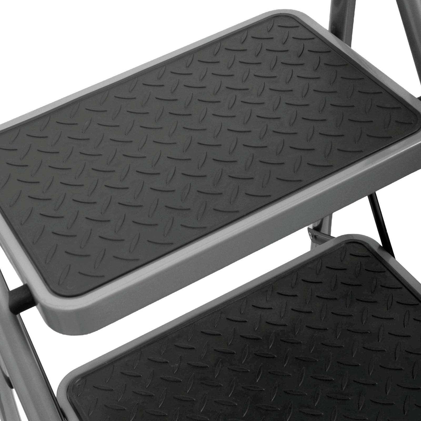 Step Ladder Premium Heavy-duty Steel Folding Step Stool 150kg Capacity | 3 Step | Grey