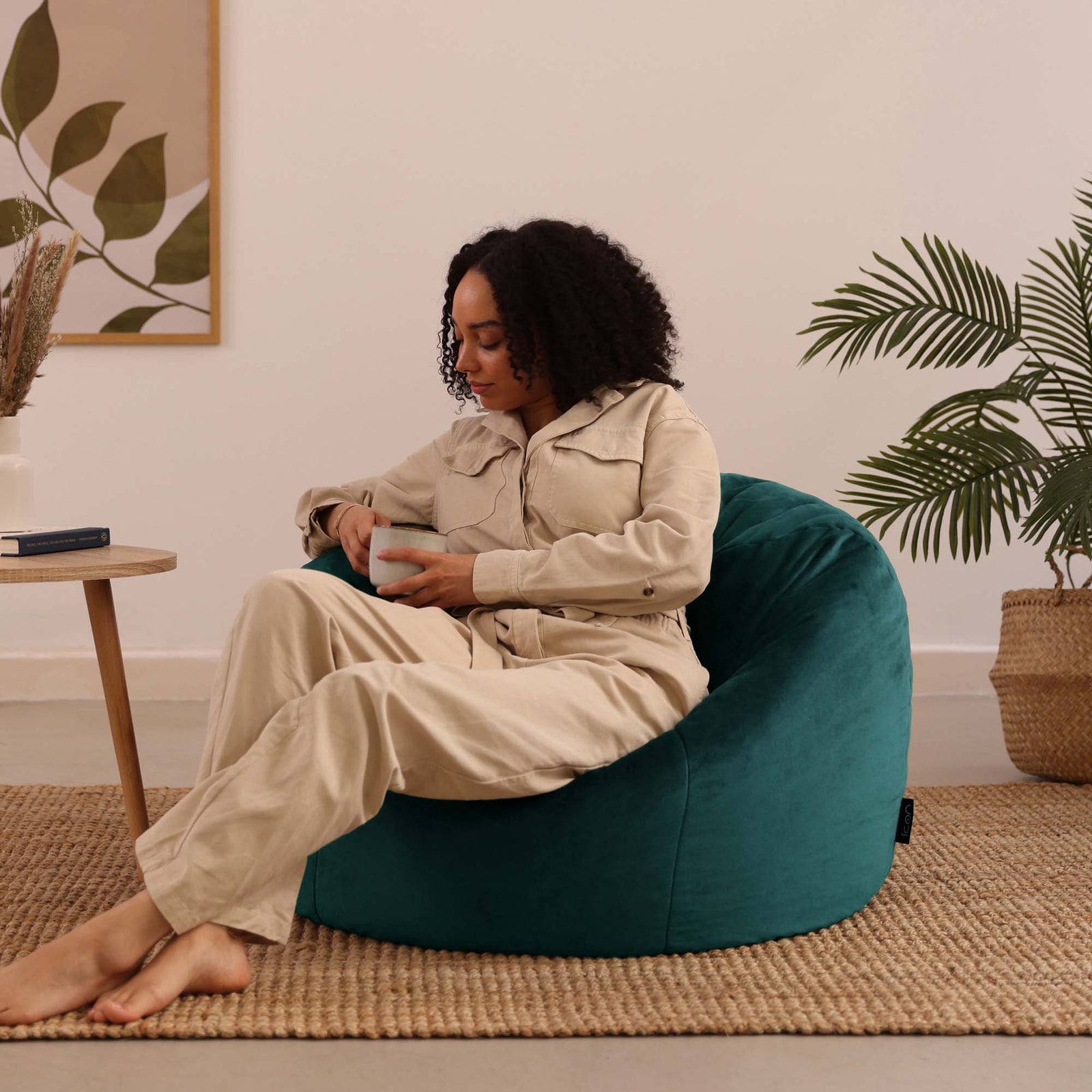 Aurora Velvet Bean Bag | Teal
