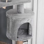 Cat Tree Climbing Kitten Activity Center 48 X 48 X 120cm Light Grey