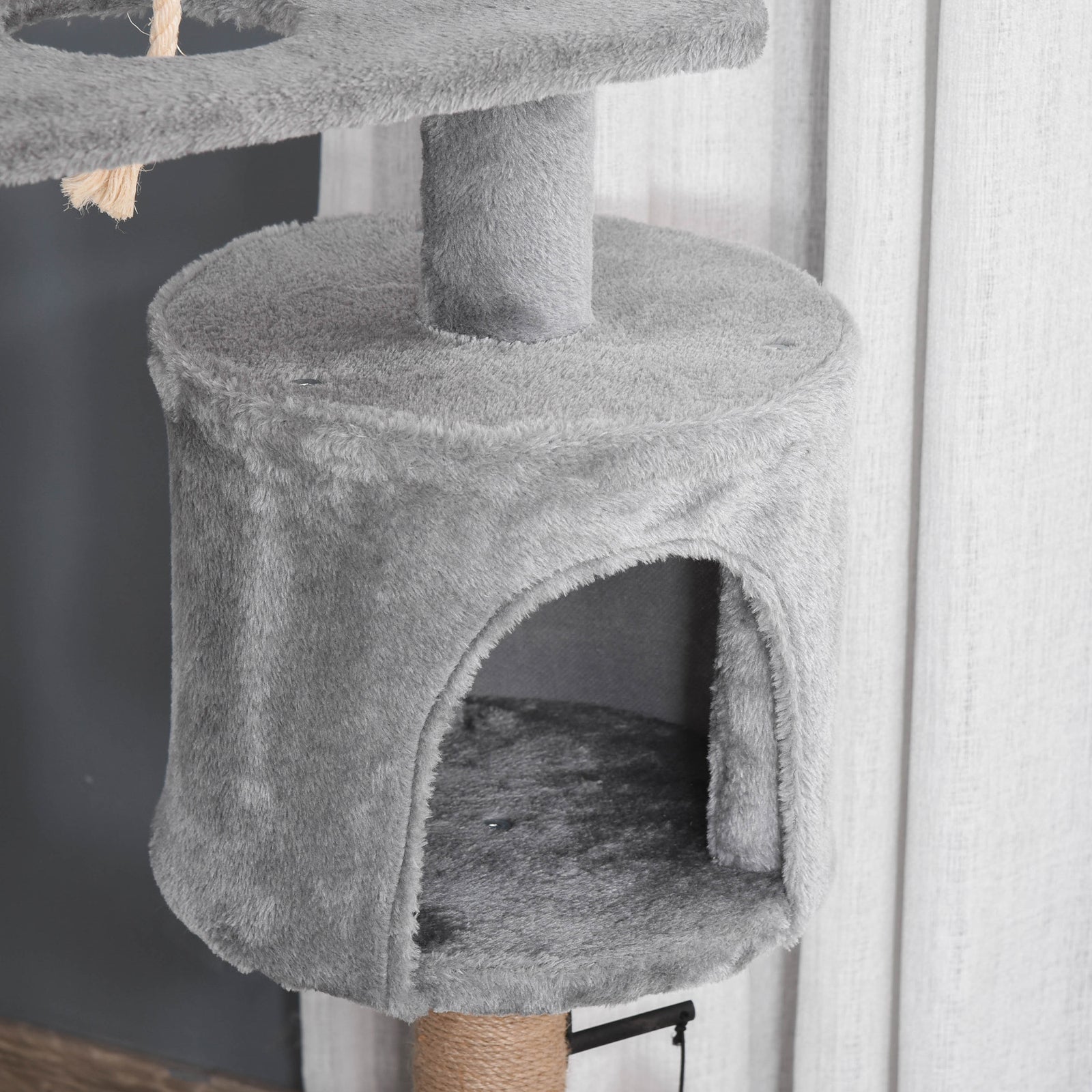 Cat Tree Climbing Kitten Activity Center 48 X 48 X 120cm Light Grey