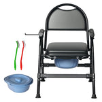 Commode Toliet Chair For Disabled Folding Adjustable Remmoveable Seat | Black