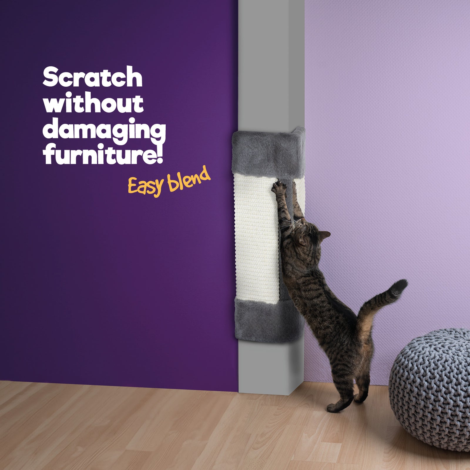 Corner Cat Scratch Post - Grey