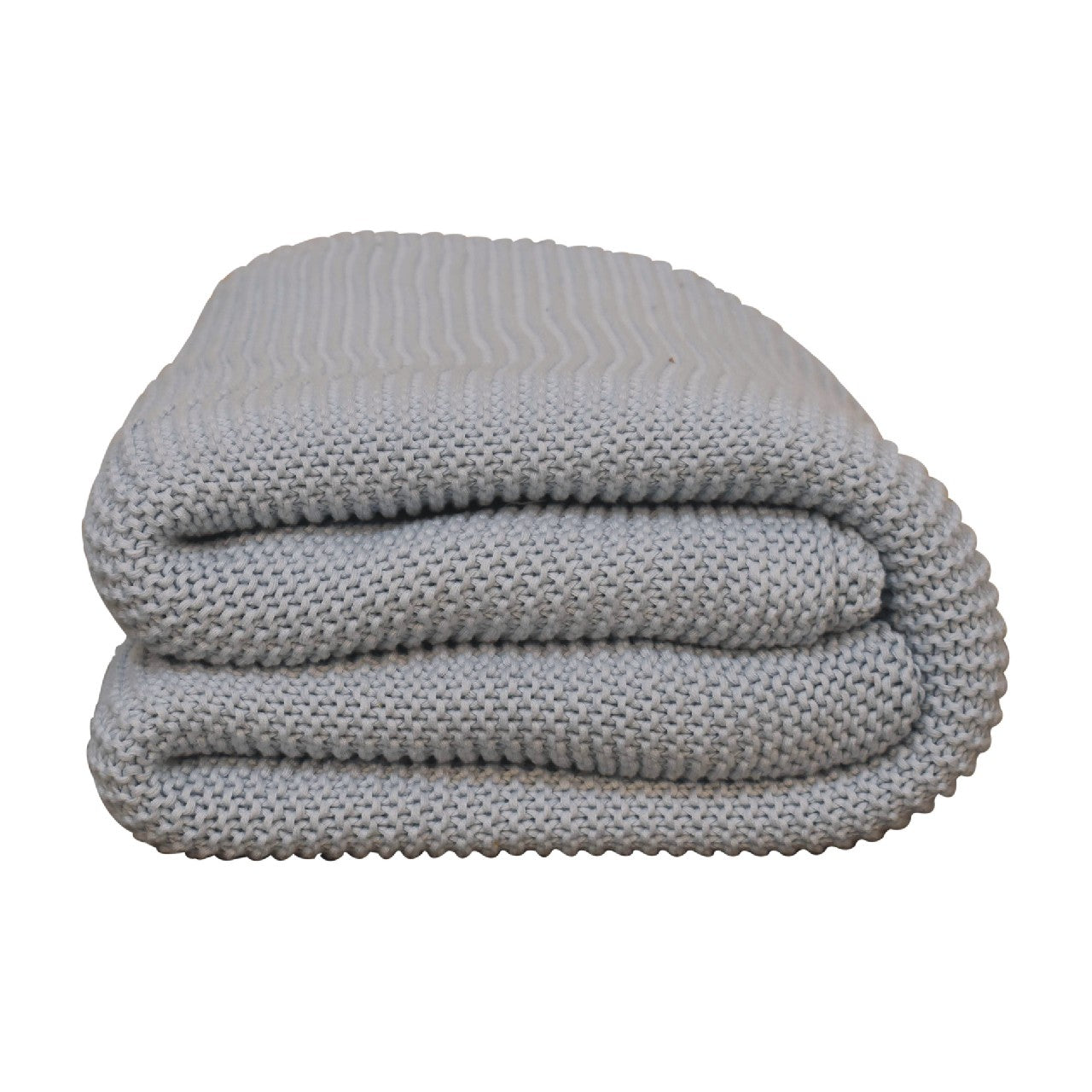 Double Knitted Throw | Light Blue