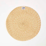 Handwoven Round Placemats Set Of 4 | 40cm | Gold
