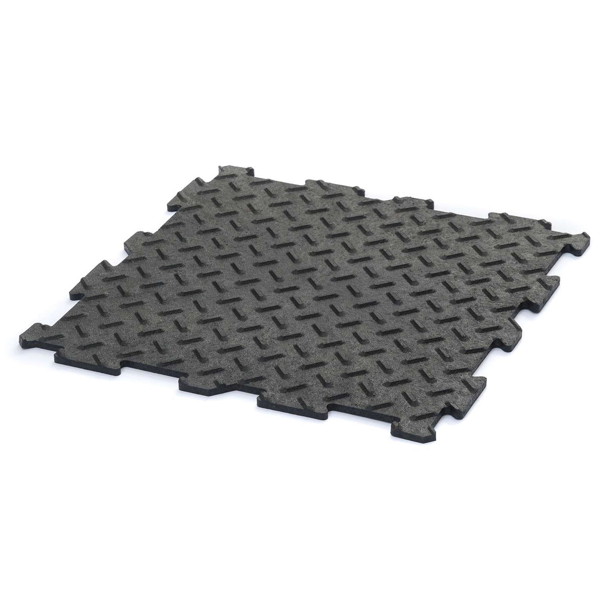 Alpha Tile Interlocking Recycled Rubber Floor Tile 30cm X 30cm | Set of 1 | Black