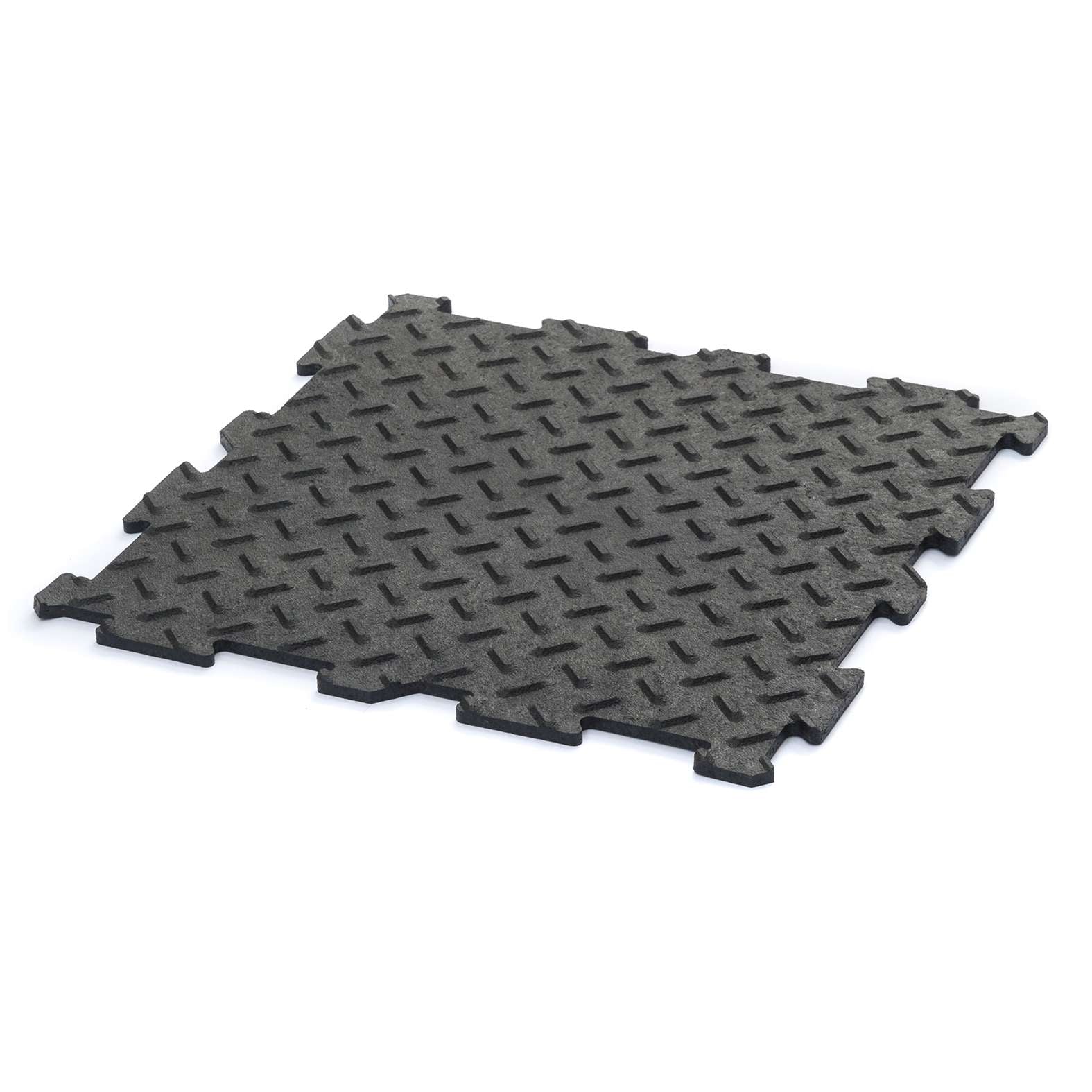 Alpha Tile Interlocking Recycled Rubber Floor Tile 30cm X 30cm | Set of 10 | Black