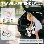 5 In 1 Foldable Kids Trike, Toddler Tricycle For 1-3 Years | Pink