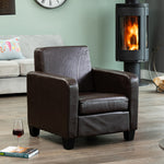 Bethel Faux Leather Armchair | Brown