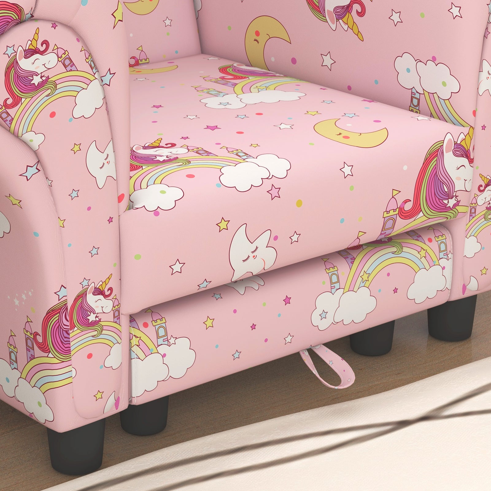 2 Piece Kids Sofa Set With Dinosaur Design, For Nursery | Pink