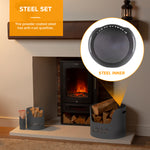 Livivo 3 Piece Fireplace Log & Kindling Storage Bucket Set