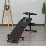 Foldable Sit Up Bench With Arm Pulling Rope | Black