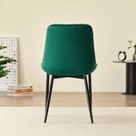 Stylish Miami Dining Table Set With 4 Velvet Amelia Chairs | Green