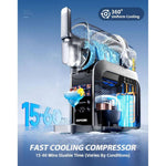 2.5l Frozen Drink & Slushie Machine With 7 Preset Programs, Self-cleaning Function, Adjustable Thickness, 12h Timer, Touch Screen Slushy Maker For Home Parties & Cocktails
