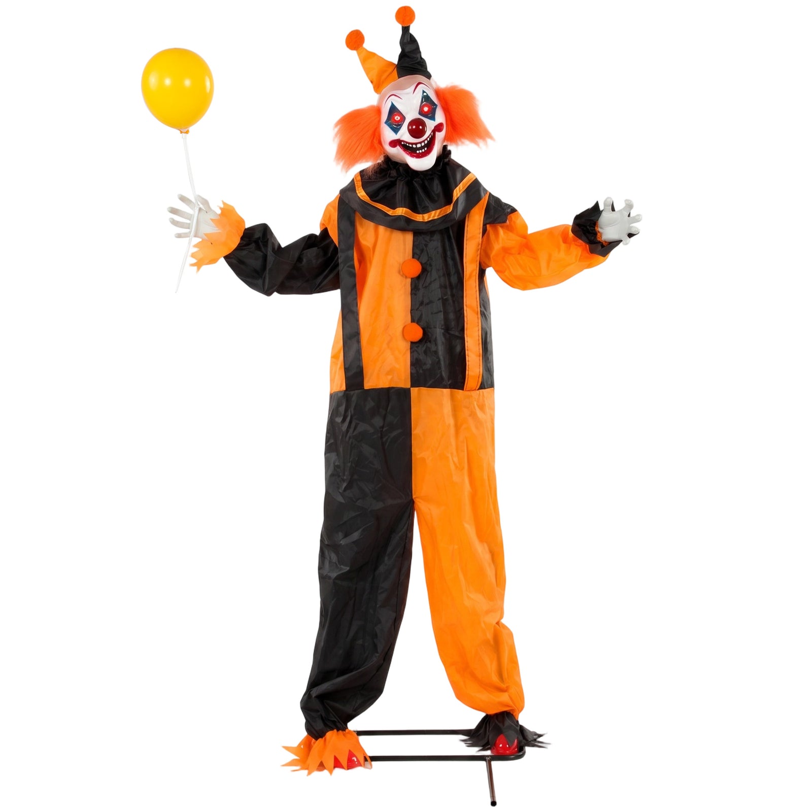 HOMCOM 190 Cm Life Size Animated Clown Halloween Decorations Outdoor Indoor