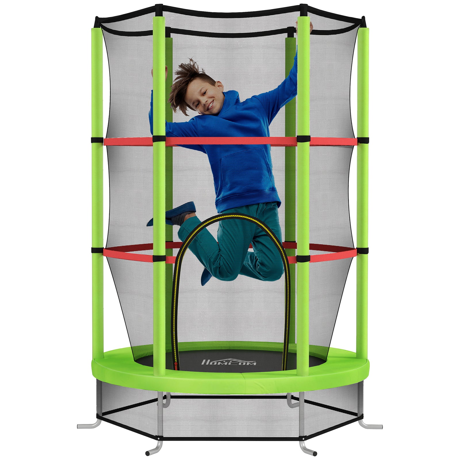 Kids Trampoline W/ Enclosure Net, Steel Frame, For Ages 3-6 Years - Green | Green