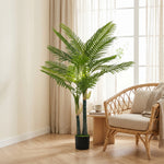 HOMCOM Artificial Palm Tree With Peva Leaves In Pot, Green