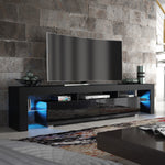 Nova Tv Unit 200cm With Led Lights | Black