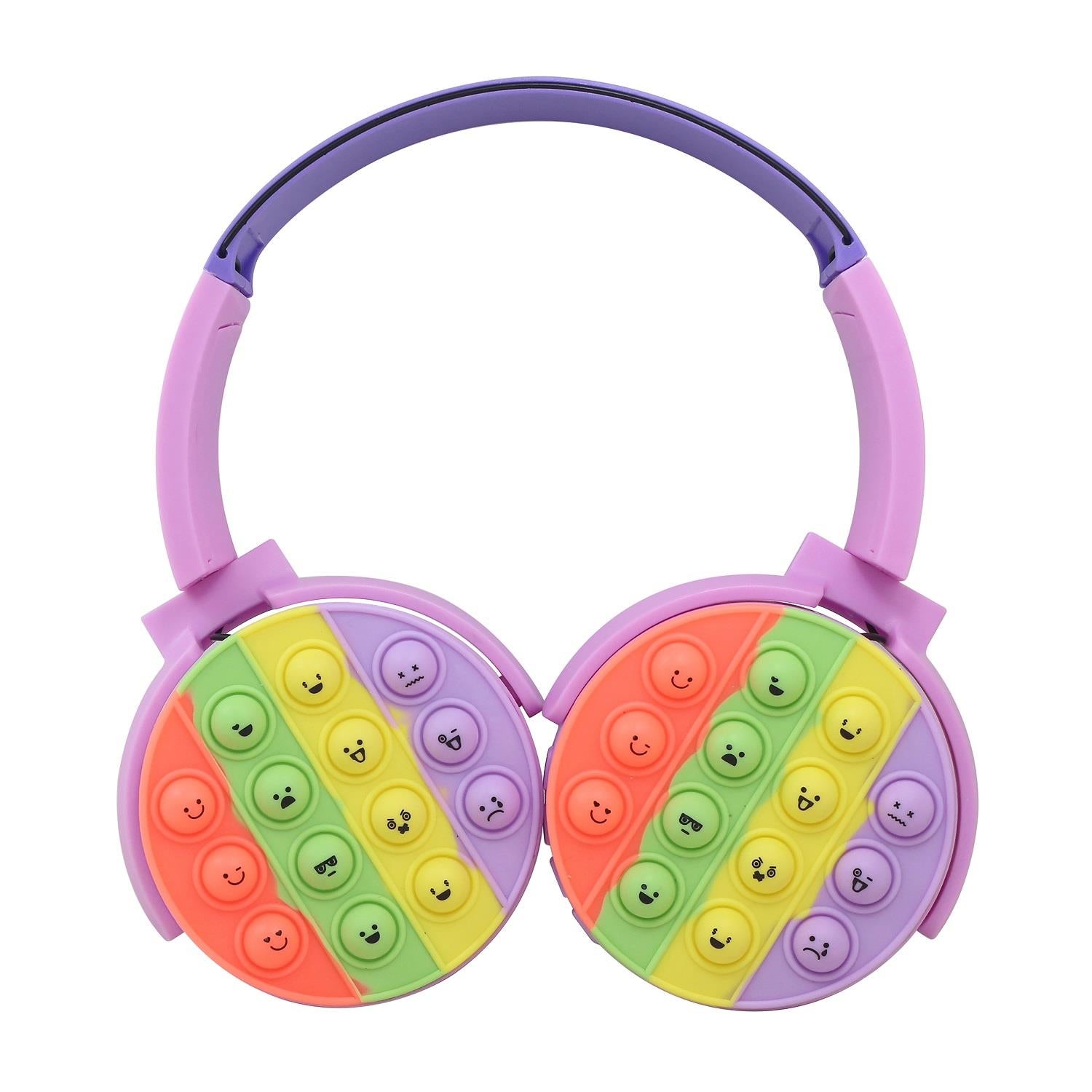 Push-pop Fidget Tool Aux Cable Wireless Kids Headset | Purple