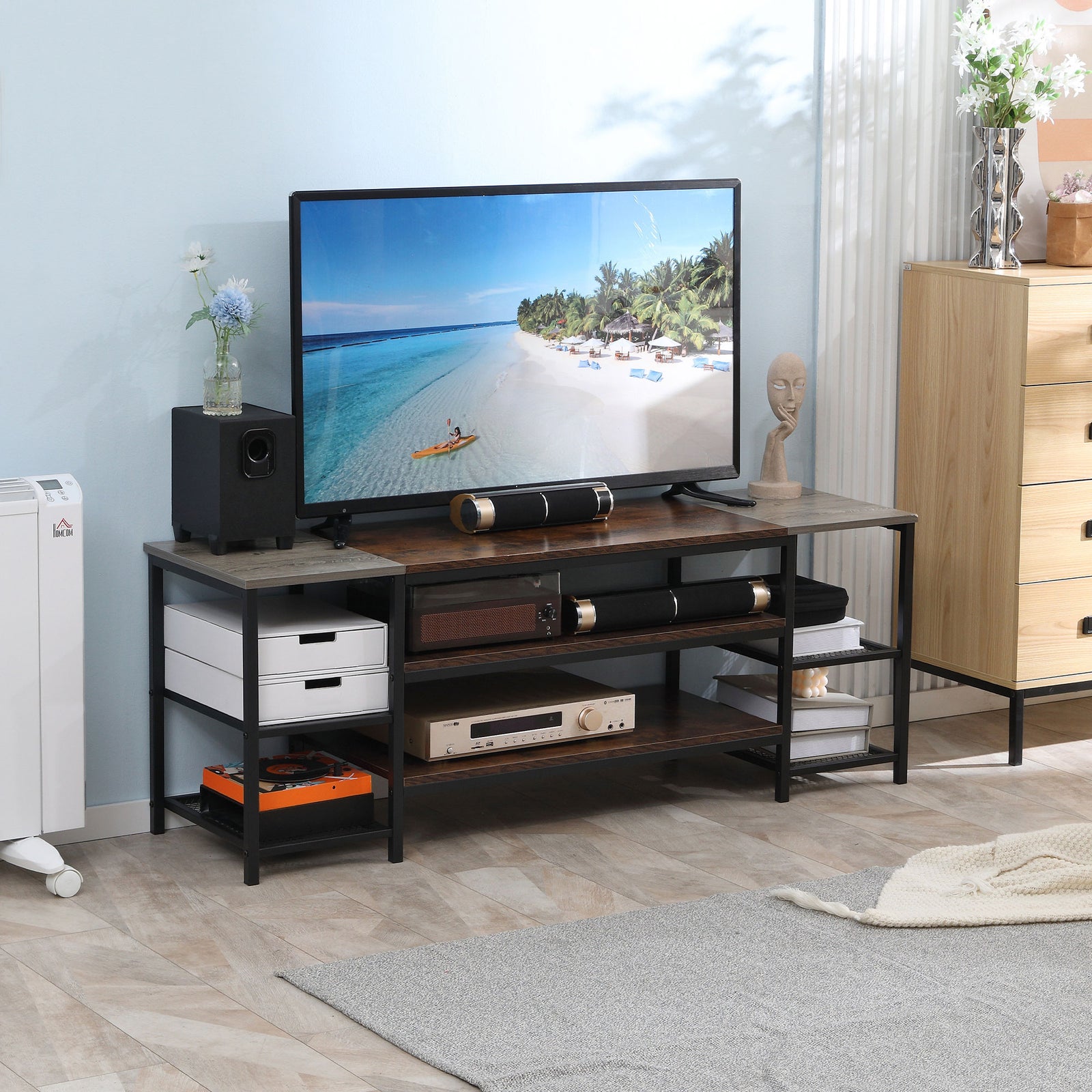 Tv Unit For Tvs Up To 60 Inches Shelves | Gray