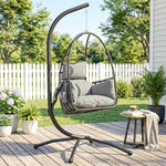 Hanging Egg Chair, Swinging Hammock Chair With Stand, Dark Grey