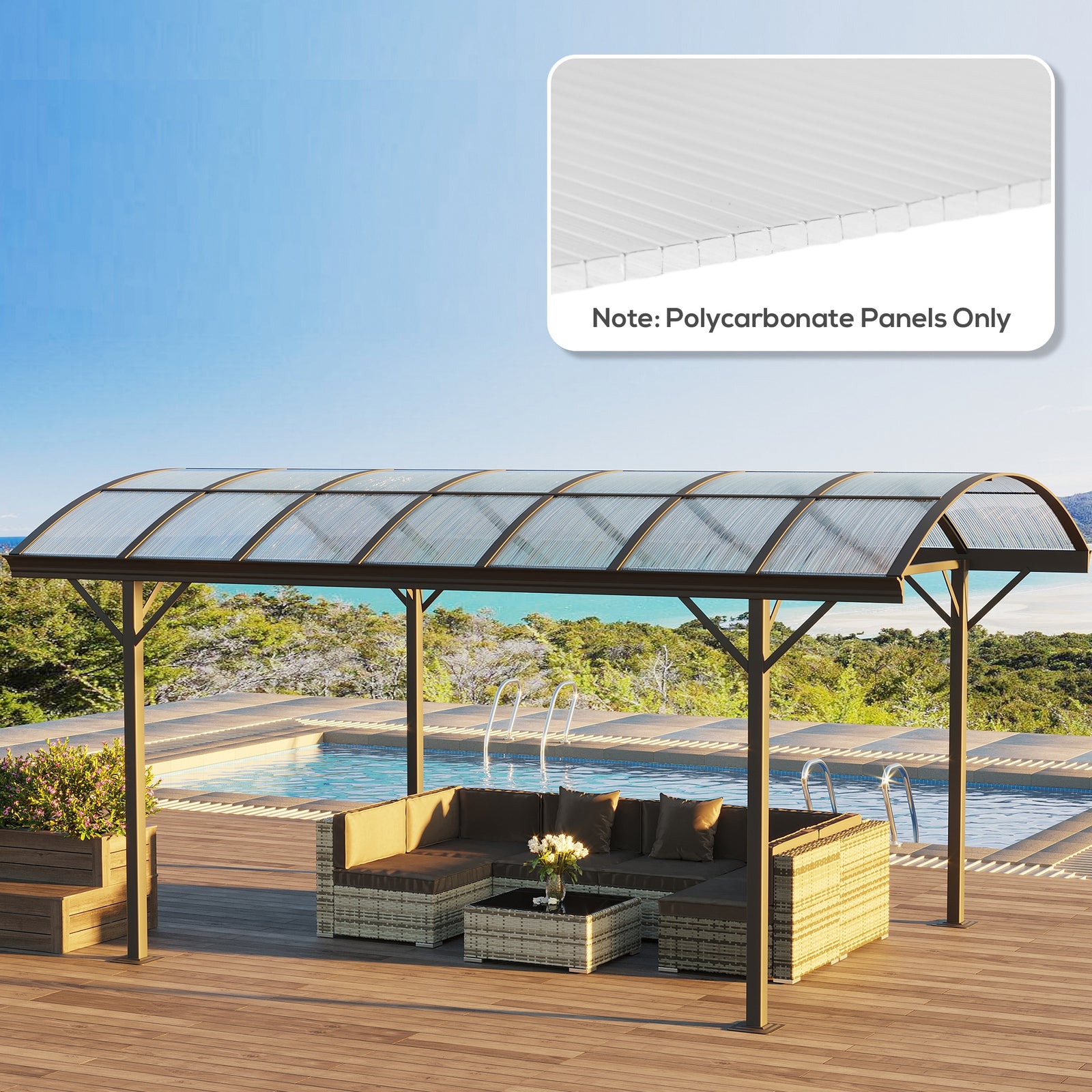 14 Pcs Twin-wall Greenhouse Sheets 121x61x0.4cm