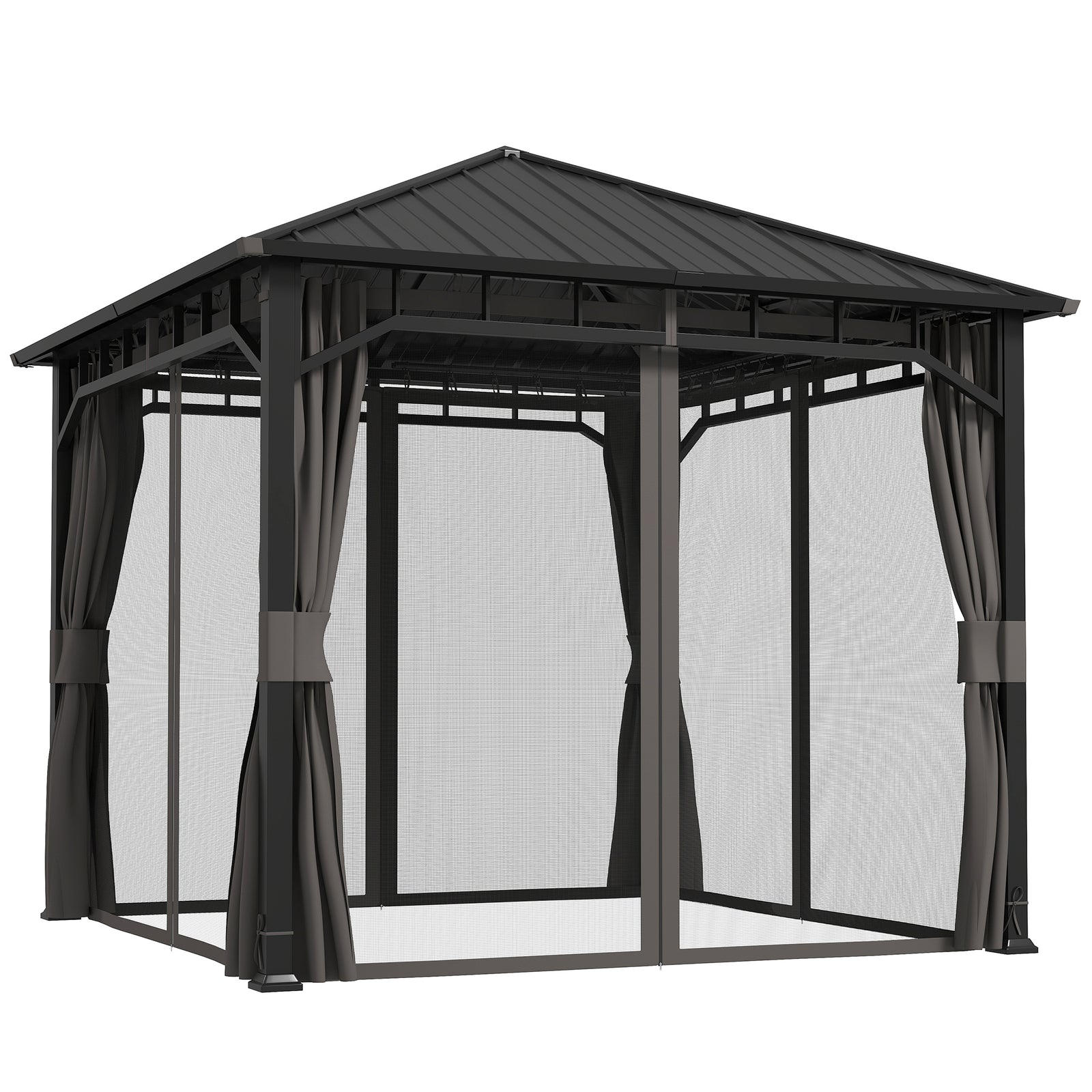 3 X 3(m) Hardtop Gazebo With Galvanised Steel Roof And Sides