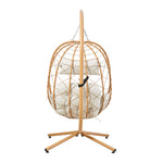 Egg-shaped Hanging Chair With Soft Cushion & Headrest | One Size | Gold