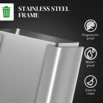 Dual Kitchen Bin Pedal Bin For Recycling And Waste, Silver Tone | M | Silver