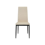 San Diego Marble Top Dining Table With Emily Leather Chairs | Champagne