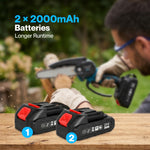 Mini Chainsaw Cordless 6in And 8in Dual Bar Garden Pruning Black Blue | Blue